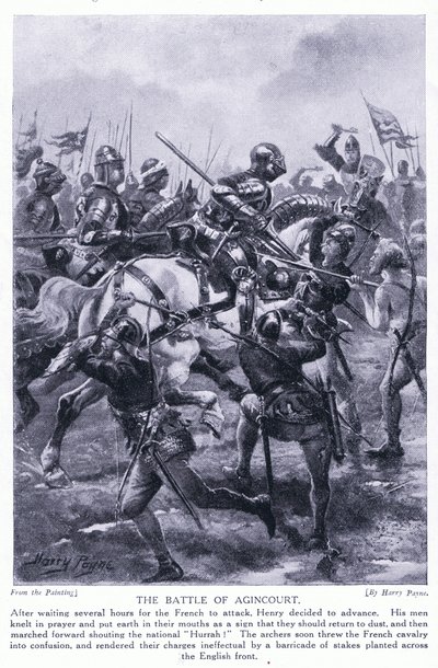 La Batalla de Agincourt AD1415, años 1920 de Henry A. Payne